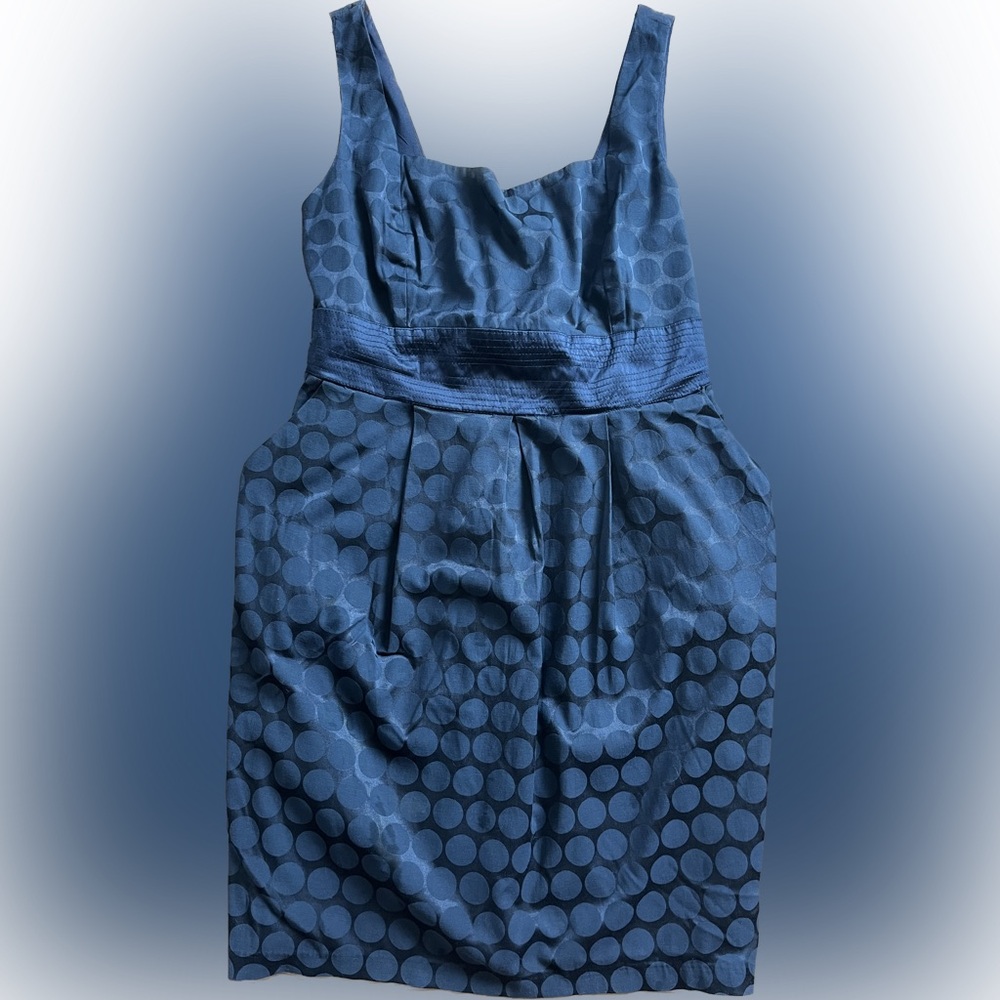 TORRID Retro Y2K Navy Blue Polkadot Satin Bow Square Neck Mini Pocket Dress 18